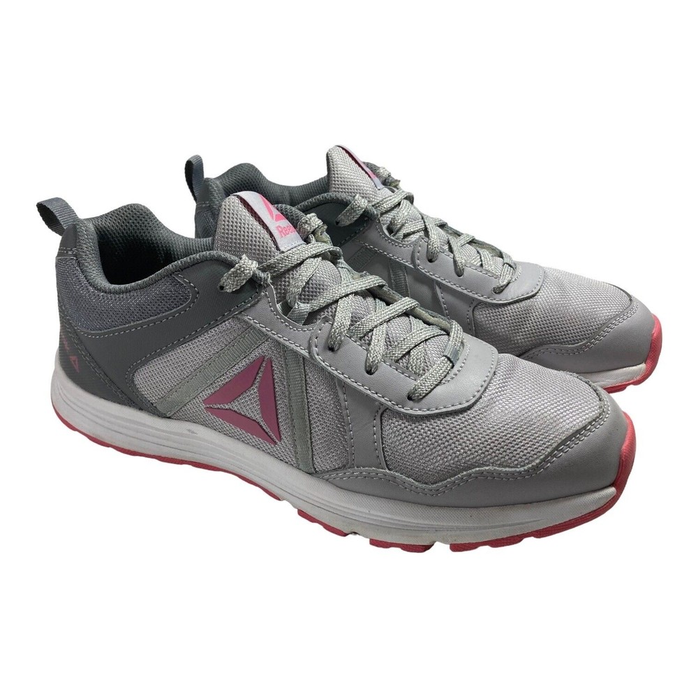 Reebok Almotio 4.0 Kids 6 1/2 Y Girls Gray Running Athletic Sneakers DV8704 EUC